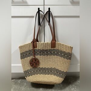 Tory Burch Miller Straw Striped Tote